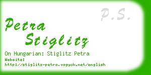 petra stiglitz business card